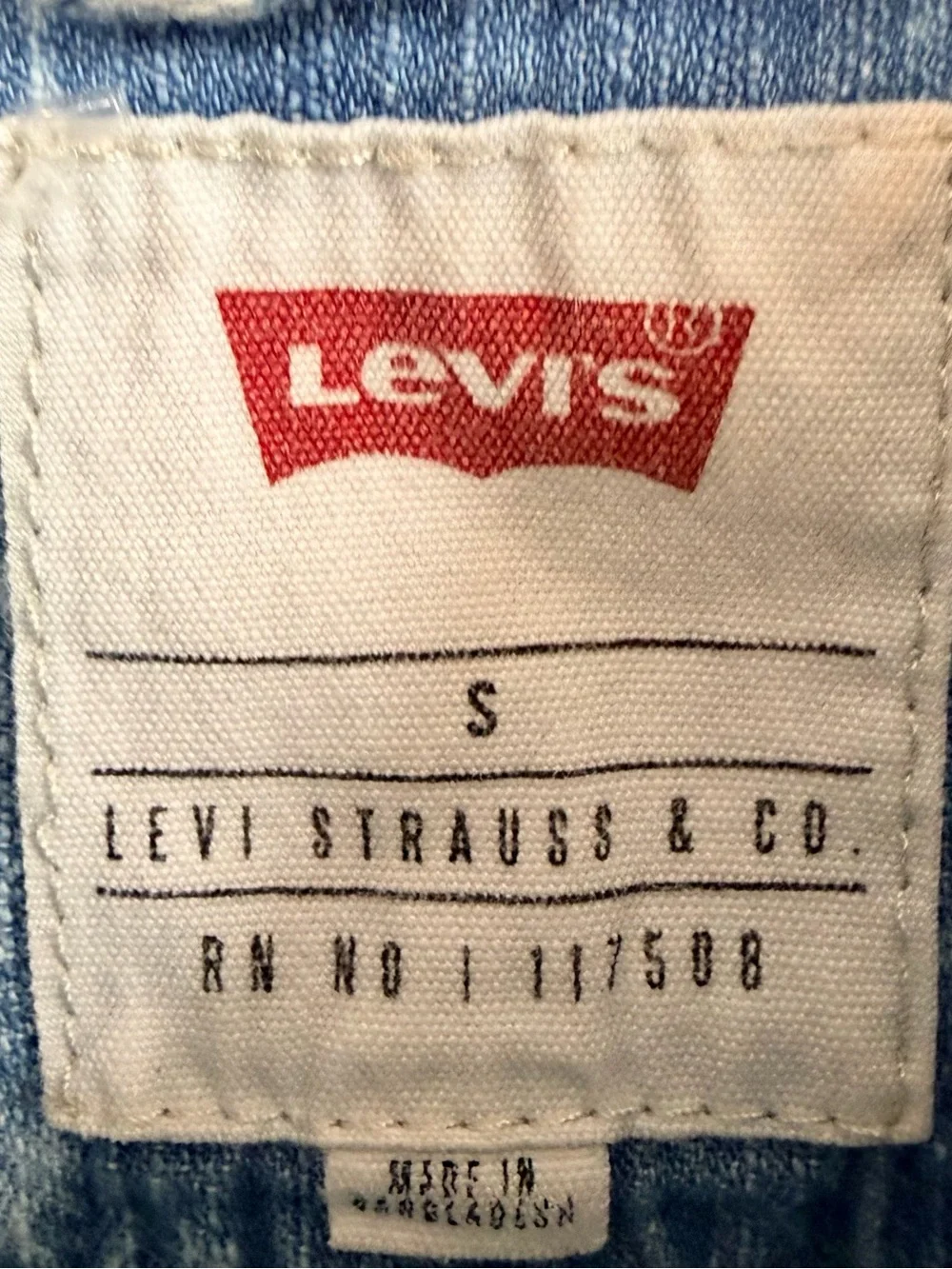 Levi's Men's Light Blue Acid-Wash Denim Shirt Short Sleeve Button Up Sz S